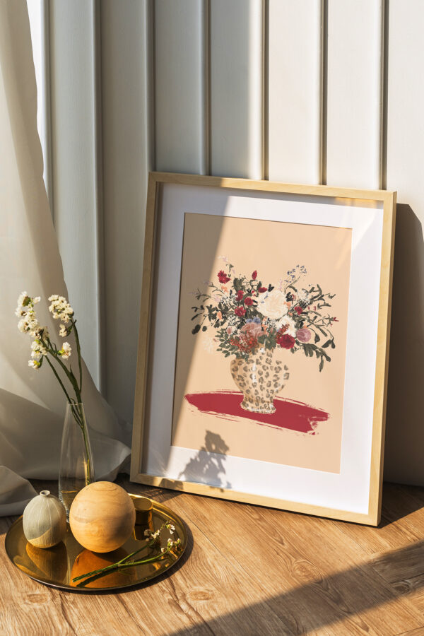 Flowers in a Leopard Vase - Digital Luxury Art Print – Image 2